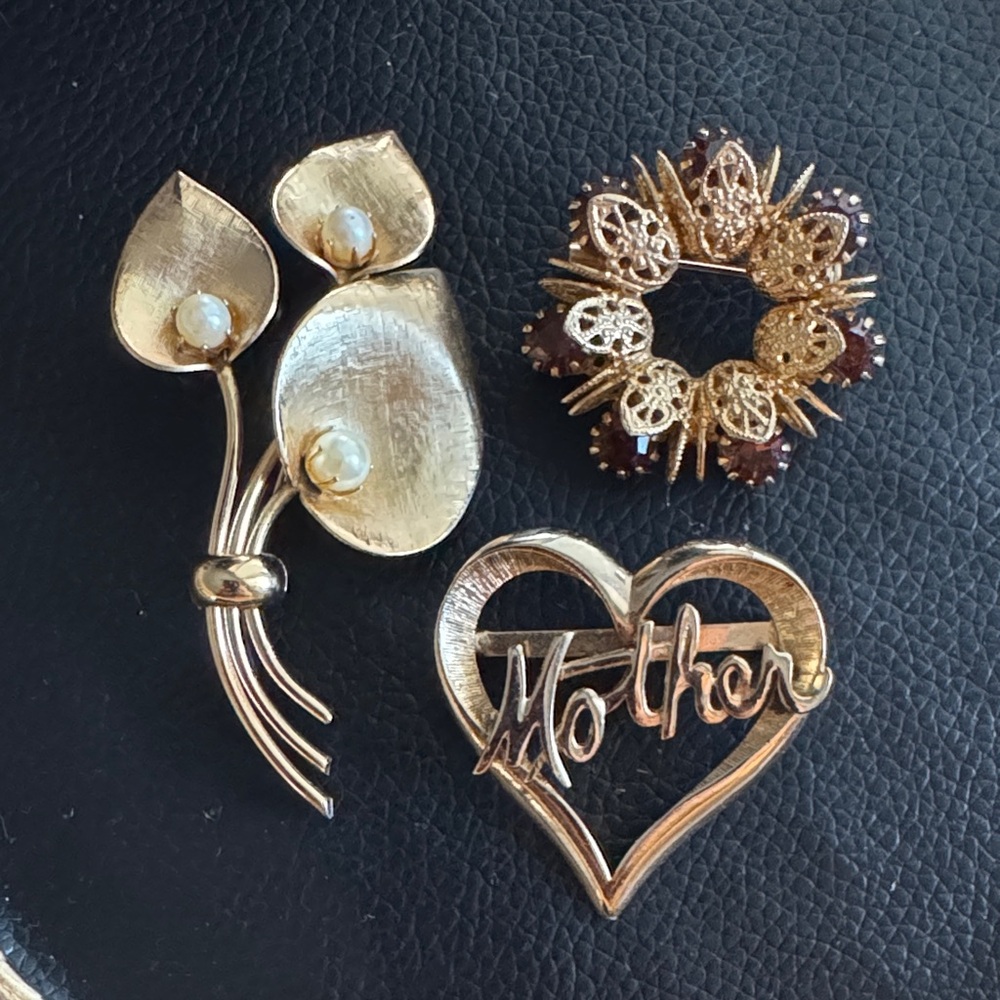 3 Piece Vintage Brooch Lot for Mom